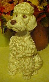 Large vintage ceramic poodle dog  figurine  10 3/4"