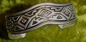Sterling silver Indian design cuff bracelet