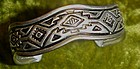 Sterling silver Indian design cuff bracelet