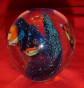 Under water ocean theme art glass paperweight