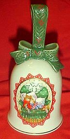 Avon Christmas 1990 porccelain  bell, mice sleeping