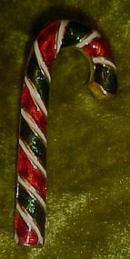 Festive enamel candy cane Christmas pin