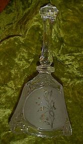 Heavy lead crystal bell with frosted flower medallions