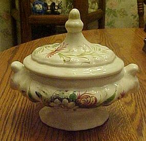 Vintage hand painted ,covered casserole, Bonwelo