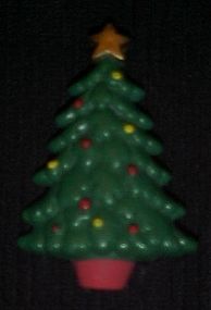 Russ plastic Christmas tree pin