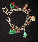 Merry Christmas silver tone charm bracelet