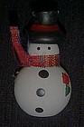 Adorable hand painted wood snowman pin