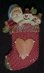 Festive Christmas stocking pin