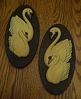 Vintage Miller Studio chalk swan plaques 1965
