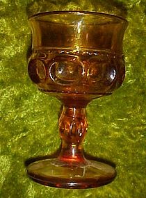 Amber gold kings crown stemmed wine goblets 4 1/8"