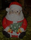 Jolly sitting Santa Claus, ceramic cookie jar