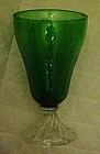 Anchor Hocking Forest green burple footed glass 5 7/8"