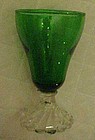 Anchor Hocking forest green burple footed tumbler 5"