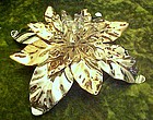 Dept 56 silver and gold metal  Poinsettia candle holder