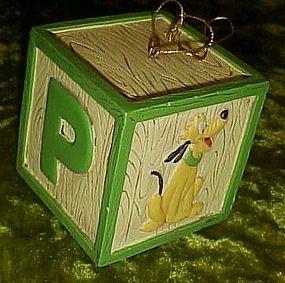 Disney Pluto alphabet block Christmas ornament