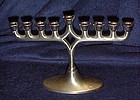 Nice pewter  or brushed metal Menorah