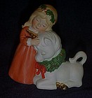 Enesco girl and unicorn Christmas figurine 1984