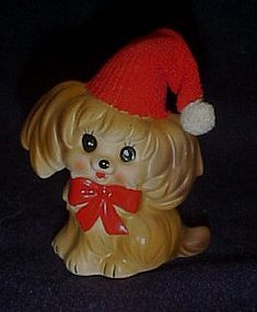 Vintage Josef Originals Christmas puppy figurine