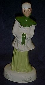 Vintage tall  ceramic Asian man figurine 11 3/8"
