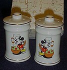 Disney Mickey and Minnie chef porcelain shakers in box