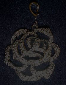 Large Nolan Miller rhinestone rose charm pendant