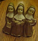 Vintage musical Nun trio figurine, Japan