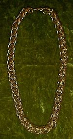 Vintage Monet double link cable chain choker necklace