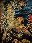 Vintage parrots tapestry with  iron hanger