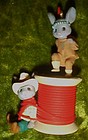 Enesco Kringle Cowboy and Indian mice ornament 1990