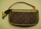 Ladies leather purse with floral print, like new