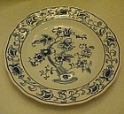 Double Phoenix blue and white Ming Tree bread plate