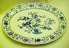 Double Phoenix blue and white Ming tree oval platter 14