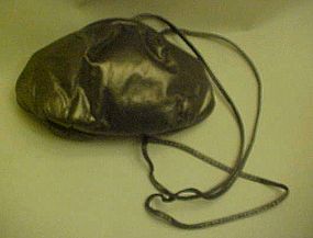 Adorable leather shoulder bag purse, metallic bronze