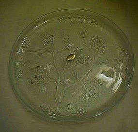 Tiara Ponderosa pine crystal clear round platter /tray