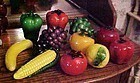 Hand blown assorted glass fruits and vegetables life size