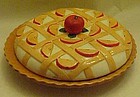 Hand painted ceramic apple pie keeper / saver