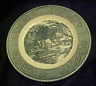 Blue and white currier and Ives dinner plate by Royal