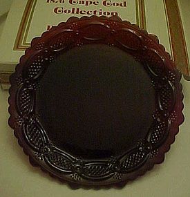 Avon ruby red Cape cod dessert plates boxed set of 2