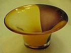 Art glass bowl orange sherbert and rootbeer brown