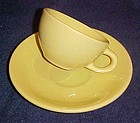 Vintage Wallace cup and saucer YELLOW desert ware