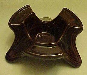 Vintage candle warmer, brown pottery USA