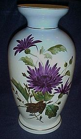 Vintage hand painted purple Mums vase