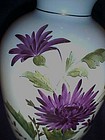 Vintage hand painted purple Mums vase