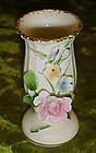 Vintage porcelain miniature vase with applied roses