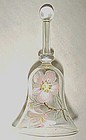 Hand blown miniature crystal bell with pink blossom