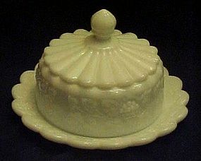 Westmoreland paneled grape milk glass  cheese dish