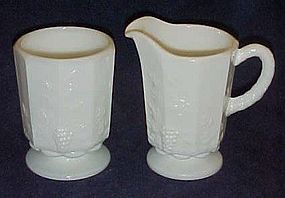 Westmoreland paneled grape  creamer & open sugar