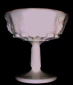 Westmoreland milk glass paneled grape compote no lid