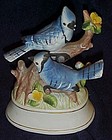 Porcelain Blue Jays musical bird figurine.