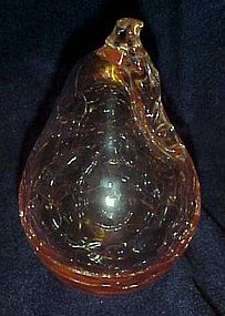 Rare Blenko pink crackle glass pear